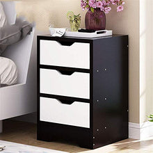 ZHANGYY Comodino Comodino Laccato Lucido Nero 3 cassetti ripiano ripiano comodini Multiuso comodini (Colore: Nero, Dimensioni: 30 * 30 * 48,2 cm)