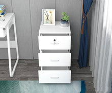 ZXPzZ Armadi per Ufficio, Armadietti, Mobili per mobili, Mobili da Camera da Letto di Lusso assemblati Comodino con 3 cassetti-16x16x22 Pollici (Colore : Bianca)