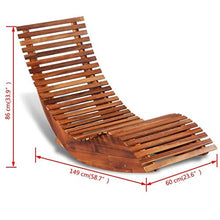vidaXL Legno di Acacia Sedia a Sdraio Dondolo Esterni Letto Lettino Prendisole
