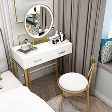 XM-MIRROR Specchio per Trucco da toeletta Rotondo a LED, Specchio cosmetico da Tavolo Dorato con Specchio Rotondo da Camera da Letto Leggero,d'oro,diameter60cm