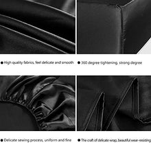 seebesteu Coprimaterasso con Angoli Tencel Seta Silk Raso Satin Antiacaro Anallergico Piazza e Mezza Nero (150 x 200cm)