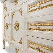 SHOP CHIC arredo bagno mobile con lavabo in stile barocco avorio e oro