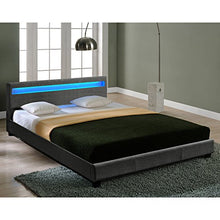 Corium Letto-LED in Tessuto Grigio Scuro di Alta qualitá 180x200cm incl. Telecomando