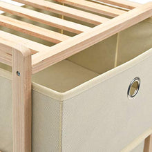 FAMIROSA Armadietti 2 pz con 5 Cesti in Tessuto e Legno di Cedro Beige