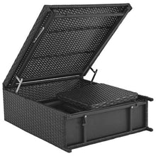 SKM Set da Pranzo da Giardino 5 pz Pieghevole in Polyrattan Nero