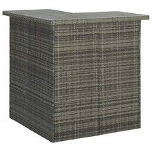FAMIROSA Tavolo da Bar ad Angolo Grigio 100x50x105 cm in Polyrattan