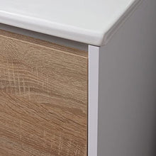 Kiamami Valentina MOBILE BAGNO 90 CM CON LAVABO INTEGRATO BASE BIANCA E ROVERE | LAGUNA