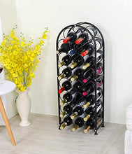 Portabottiglie da Terra in Metallo da Pavimento, 23 Bottiglie portabottiglie per Vino con Supporti ad Arco con 4 Piedini Regolabili, Nero