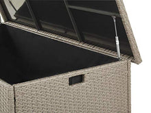Beliani Scatola per Cuscini Taupe Rattan Sintetico Coperchio 155 x 75 cm 770 L Modena