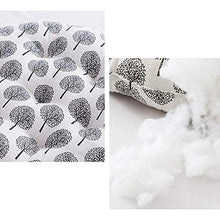 Monbedos - Cuscino rotondo in cotone e lino, per sedia, divano, cuscino per esterni, imbottito, con foglie verdi, 1 pezzo