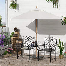 Panchina 2 Posti da Giardino 160x61x96 cm con Tavolino Nera