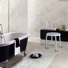 JUEYAN Sgabello da bagno per doccia, altezza regolabile, con maniglia di sicurezza, antiscivolo, girevole a 360°, colore: bianco