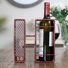 TOOARTS Portabottiglie Decorativo da Tavolo Robusto espositore in Materiale di Ferro e portaoggetti Decorazione per la casa Lettera Home