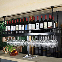 TCWDX Scaffale per Vino Scaffale per Vino Nero - Scaffale per Bicchieri da Vino in Ferro Stile Morden Scaffale per Decorazione a soffitto per Bar, ristoranti, Cucina o Cantina (Dimensioni: 80 cm),