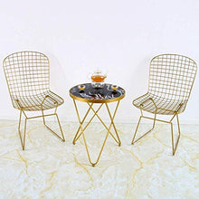Xicaimen Modern Round Footer Accent Table Living Room   Marble   Gold Triangular Stable Structure  Durable 50 * 50 * 60 cm