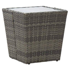 FAMIROSA Set Bistrot Giardino 3 pz Polyrattan e Vetro Temperato Grigio-8365