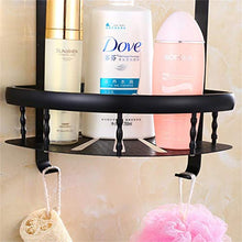 GJJSZ Mensole per Bagno Nere a Due Piani,scaffali per cestini a Due Piani in Alluminio Spaziale,mensola per Bagno da Parete