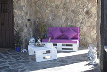 Divano in pallet, levigato e piallato, da 120 cm x 80 cm, per interni/esterni, naturale, con poltrone in pallet