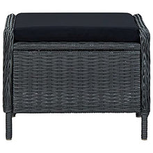 vidaXL Set Divani da Giardino 2 pz con Cuscini Polyrattan Grigio Scuro