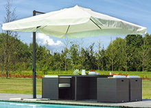 vorghini Ombrellone da Giardino Decentrato in Alluminio 3x3m con Manovella Crank Antracite e Ecrù