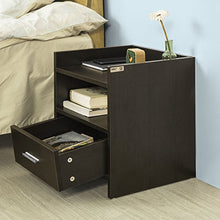 SoBuy Comodino Marrone, Comodino Letto con cassetto FBT66-BR