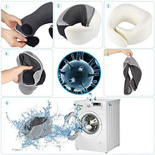 WonderTech Cuscino da Viaggio Memory Foam, Cuscino Cervicale da Viaggio Tightness Regolabile, perfetto per Auto Aereo Ufficio e Domestico, Con maschera per occhi e inserti per orecchie, Grigio