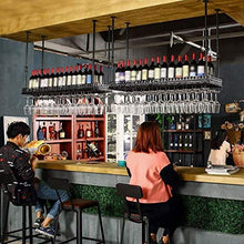 Rastrelliere per bicchieri da vino Supporto per impiccatura a soffitto a soffitto regolabile da soffitto vintage in ferro calice in ferro calice stemware Organizzazione e conservazione per l'arredamen