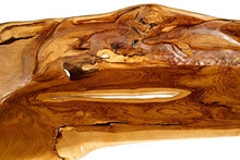 Windalf - Panca da salotto con delfini, 157 cm, in legno di radice