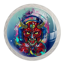 Maniglie per cassetti Manopole per cassetti Manopole rotonde Confezione da 4 per armadietto, cassetti, cassettiere, cassettiere ecc. Teschio Samurai