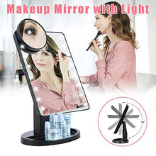 Specchio da Trucco con Luci a LED, Portatile e Ricaricabile USB Specchio Makeup Professionale, Interruttore Touch Screen, Rotazione a 180 Gradi per Trucco Camera da Letto Rasatura e Viaggi