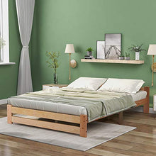 Letto in legno massiccio con testiera e rete a doghe, naturale (200 x 140 cm)