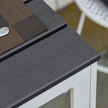Tavolo Quadrato da Giardino 78x78x74 cm Piano Effetto Legno Grigio Scuro