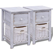 Festnight Comodini Shabby Chic 2 Pezzi Bianchi in Legno