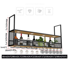 Supporto per bottiglia di vino da appendere montato a soffitto, tazze da tè per caffè Tazze Bicchieri da vino Portaoggetti per stenditoio, Bancone da bar Scaffali galleggianti Portabottiglie Scaffal
