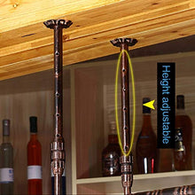 FWZJ Wine Lovers/Wine Holder Retro Ceiling-Type Wine Racks Wine Bottle Holder Wine Glass Racks Adjustable Height Rack Goblet Stemware Racks/Floating Wine Shelf/Hanging Wine Holder