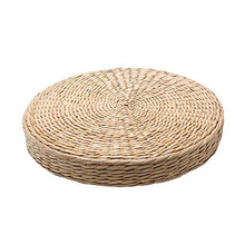 Tatami - Cuscino per sedile piatto in paglia lavorata a mano, ecologico, realizzato a mano, cuscino per yoga, cuscino da meditazione