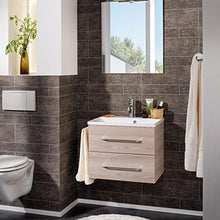 Fackelmann – Set di mobili da Bagno B. Clever 2 Pezzi 60 cm Esche con mobiletto da Bagno con lavabo in Marmo e Specchio Element