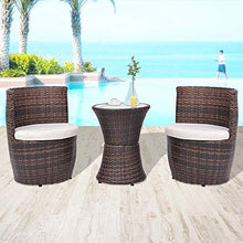 Mobili da giardino Terrazza Set di balcone Set, Piccolo Pub Set con tappetino 3 pezzi Set di balcone Set di set di mobili, Mobili da terrazza,Brown