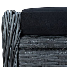 vidaXL Set Divani da Giardino 3 pz con Cuscini Polyrattan Grigio Scuro