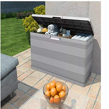 Zerone - Scatola portaoggetti da giardino, grande capacità, impermeabile, resistente alle intemperie, con serratura per esterni, 280 l, colore: grigio
