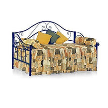 SomnusSana Divano Letto Singolo in Ferro Battuto metallo Nero, Bianco e vari colori Mod. SOFIA predisposto per rete 80x190 (non inclusa) (Blu Cobalto) - Arredi Casa