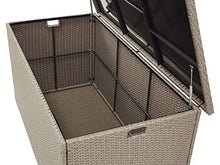Beliani Scatola per Cuscini Taupe Rattan Sintetico Coperchio 155 x 75 cm 770 L Modena
