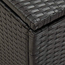 Baule da Giardino, Contenitore da giardino, cestino del ponte in rattan nero con coperchio, contenitore di fodera impermeabile per strumenti per giardinaggio patio, cuscini, accessorio per piscina, cu