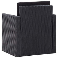 Goliraya Poltrona Cubo da Giardino per Esterno in Polyrattan Nero,Sedia da Giardino in Polyrattan Nero con Cuscini,Poltrona da Esterno in Rattan,Poltrona in Rattan 80 x 72 x 63 cm