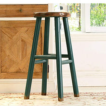 Sgabello da bar in legno massello creativo, sedia da bar semplice sgabello alto moderno (colore: verde)