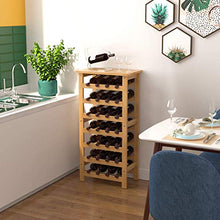 OLDJTK Wine Rack 28 Bottle Wine Rack Holder 7 Livello Vino Bagagli Shelving bambù 47 × 29 × 94 Centimetri