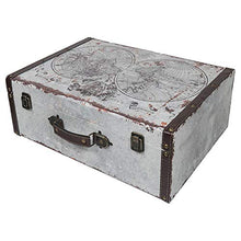 HMF VKO101 Valigia in Legno Vintage | 44 x 32 x 16 cm | Grande | Mappa del Mondo