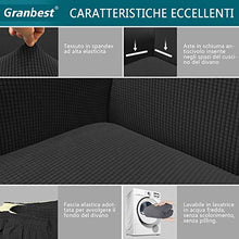 Granbest Copridivano Elasticizzato 3 posti Elegante Fodera Divano per Gatto Cani Mobili Coperture Lavabile Tessuto Jaquard (3 Posti, Nero)