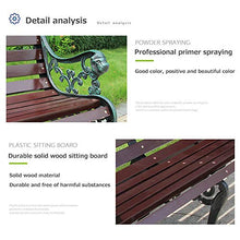 Panchina per Terrazza Parco per Tempo Libero, Panca Giardino Resistente Intemperie con Struttura Ghisa e Legno Massello Anticorrosivo, 2-3 Posti Panche Decorative retrò per Portico Prato Cortile