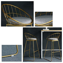 GYPPG Leisure Cafe Bar Stools Kitchen Breakfast,Dining Room Chair,Hollow Gold Iron Frame,Footrest,Anti-Slip,45/65/75cm